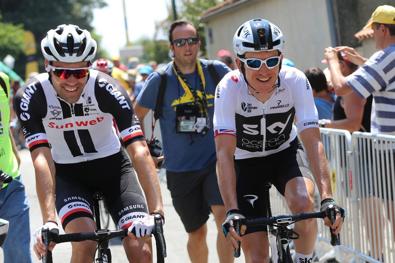 Tom Dumoulin en Geraint Thomas 2018