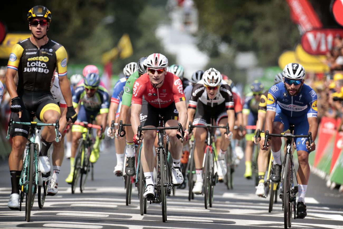 Dylan Groenewegen, André Greipel en Fernando Gaviria 2018